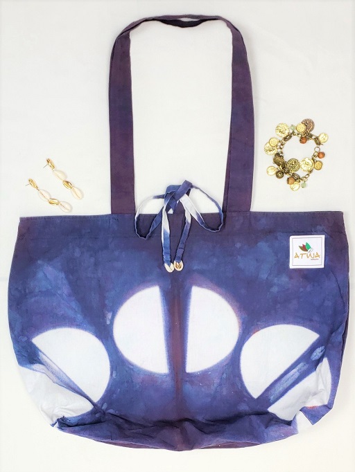 White Moon Blue Tote Bag - atwadesign